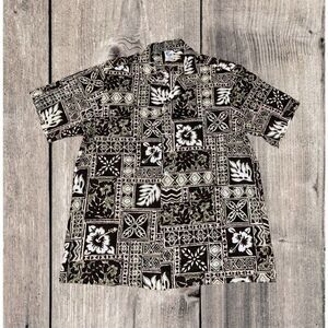 Made In Hawaii Shirt Mens Size XL Brown Floral Tropical Island Button Down Shirt
